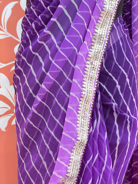 30 GM ROYAL GEORGETTE LEHERIYA GOTA PATTI SAREE