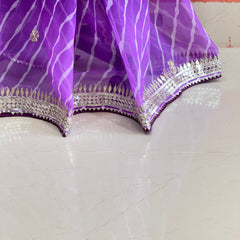 30 GM ROYAL GEORGETTE LEHERIYA GOTA PATTI SAREE