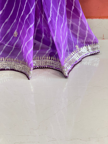 30 GM ROYAL GEORGETTE LEHERIYA GOTA PATTI SAREE