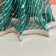 30 GM ROYAL GEORGETTE LEHERIYA GOTA PATTI SAREE