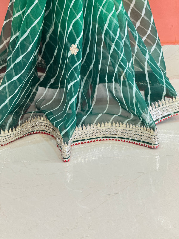 30 GM ROYAL GEORGETTE LEHERIYA GOTA PATTI SAREE