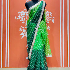 30 GM ROYAL GEORGETTE LEHERIYA GOTA PATTI SAREE