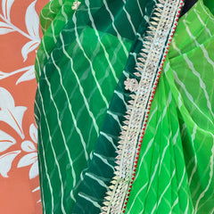 30 GM ROYAL GEORGETTE LEHERIYA GOTA PATTI SAREE
