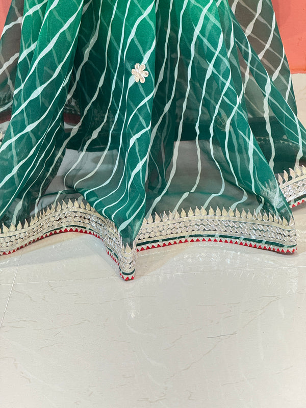 30 GM ROYAL GEORGETTE LEHERIYA GOTA PATTI SAREE