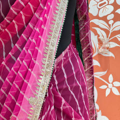 30 GM ROYAL GEORGETTE LEHERIYA GOTA PATTI SAREE