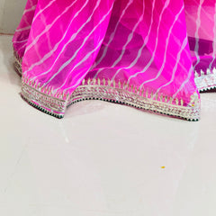 30 GM ROYAL GEORGETTE LEHERIYA GOTA PATTI SAREE