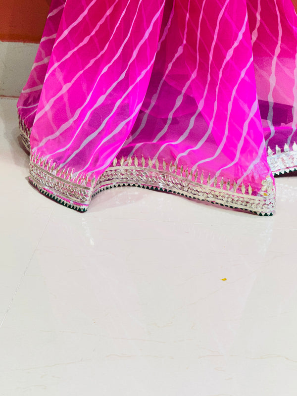 30 GM ROYAL GEORGETTE LEHERIYA GOTA PATTI SAREE