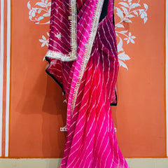 30 GM ROYAL GEORGETTE LEHERIYA GOTA PATTI SAREE