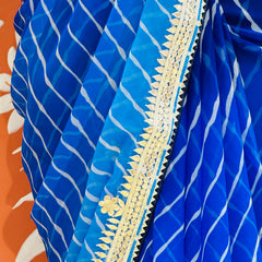 30 GM ROYAL GEORGETTE LEHERIYA GOTA PATTI SAREE