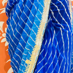 30 GM ROYAL GEORGETTE LEHERIYA GOTA PATTI SAREE