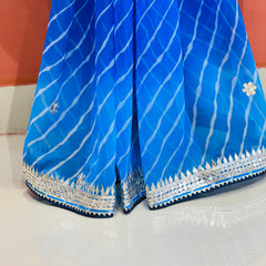 30 GM ROYAL GEORGETTE LEHERIYA GOTA PATTI SAREE