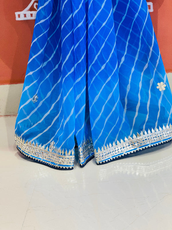 30 GM ROYAL GEORGETTE LEHERIYA GOTA PATTI SAREE