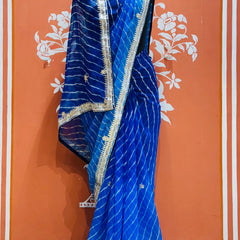 30 GM ROYAL GEORGETTE LEHERIYA GOTA PATTI SAREE
