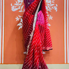 30 GM ROYAL GEORGETTE LEHERIYA GOTA PATTI SAREE