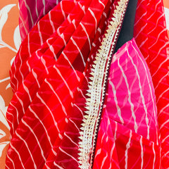 30 GM ROYAL GEORGETTE LEHERIYA GOTA PATTI SAREE