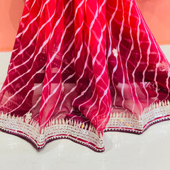 30 GM ROYAL GEORGETTE LEHERIYA GOTA PATTI SAREE