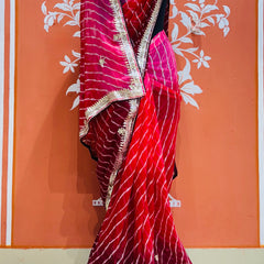 30 GM ROYAL GEORGETTE LEHERIYA GOTA PATTI SAREE