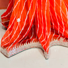 30 GM ROYAL GEORGETTE LEHERIYA GOTA PATTI SAREE