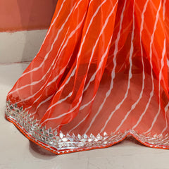 30 GM ROYAL GEORGETTE LEHERIYA GOTA PATTI SAREE