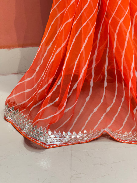 30 GM ROYAL GEORGETTE LEHERIYA GOTA PATTI SAREE