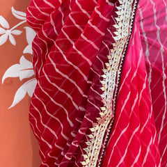 30 GM ROYAL GEORGETTE LEHERIYA GOTA PATTI SAREE