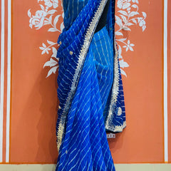 30 GM ROYAL GEORGETTE LEHERIYA GOTA PATTI SAREE