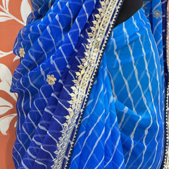 30 GM ROYAL GEORGETTE LEHERIYA GOTA PATTI SAREE