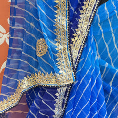 30 GM ROYAL GEORGETTE LEHERIYA GOTA PATTI SAREE