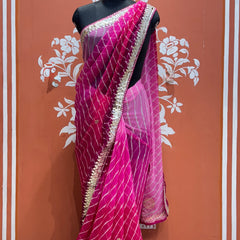 30 GM ROYAL GEORGETTE LEHERIYA GOTA PATTI SAREE