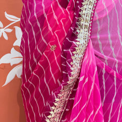 30 GM ROYAL GEORGETTE LEHERIYA GOTA PATTI SAREE