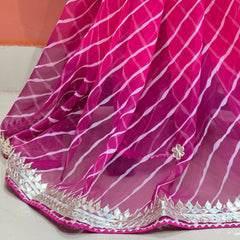 30 GM ROYAL GEORGETTE LEHERIYA GOTA PATTI SAREE