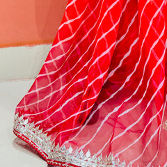 30 GM ROYAL GEORGETTE LEHERIYA GOTA PATTI SAREE