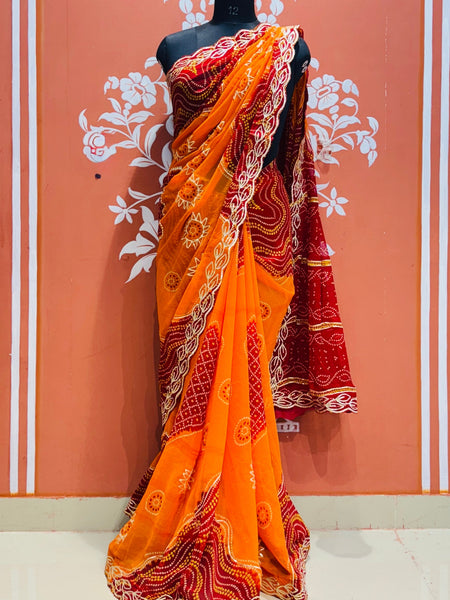 PILAE KI GEORGETTE SAREE