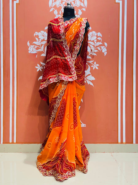 PILAE KI GEORGETTE SAREE