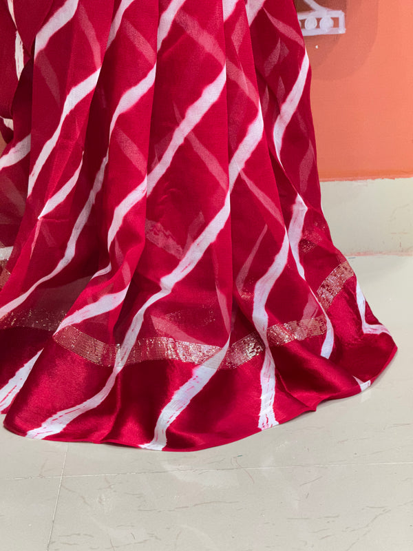 PURE VISCOS GEORGETTE LEHERIYA SAREE