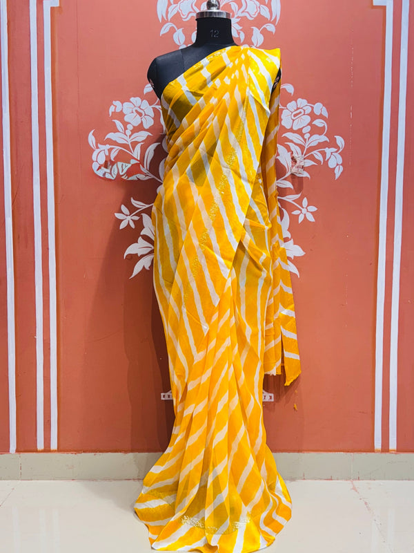 PURE VISCOS GEORGETTE LEHERIYA SAREE