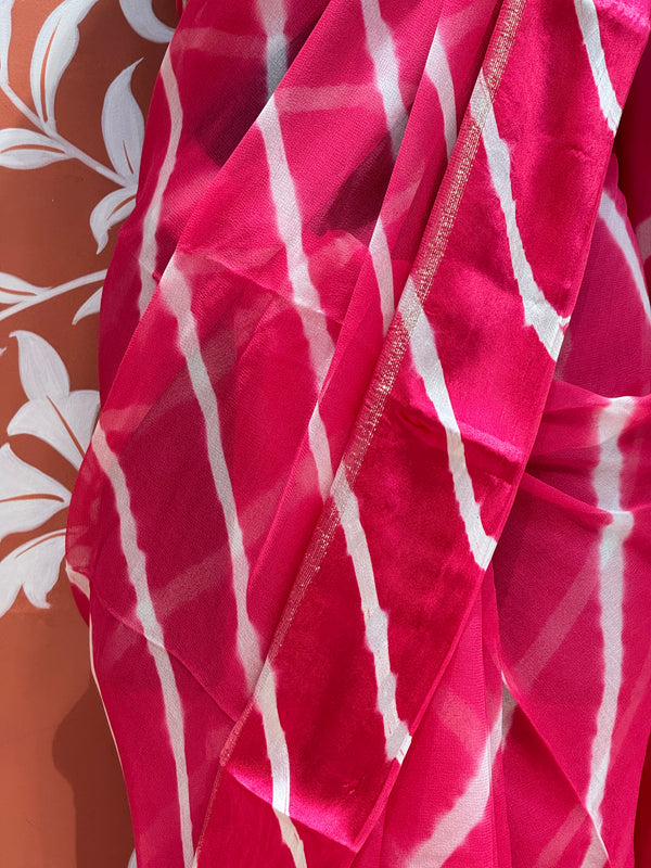 PURE VISCOS GEORGETTE LEHERIYA SAREE