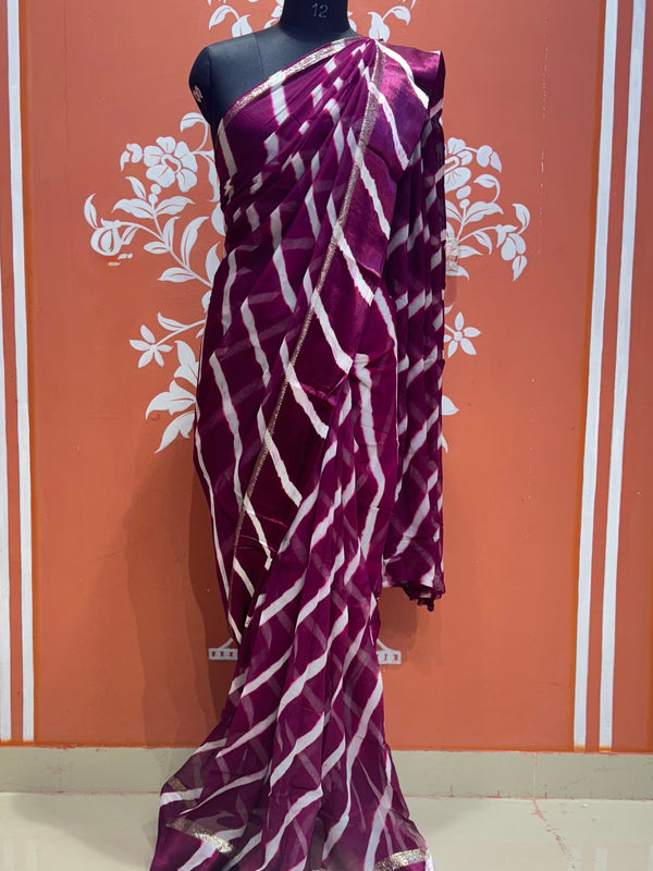 PURE VISCOS GEORGETTE LEHERIYA SAREE