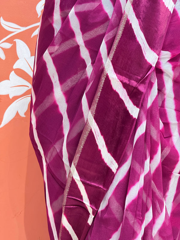 PURE VISCOS GEORGETTE LEHERIYA SAREE