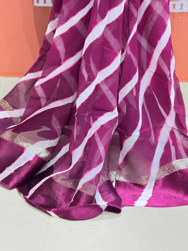 PURE VISCOS GEORGETTE LEHERIYA SAREE