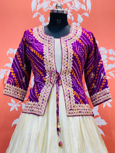 COSMOS TISSUE GOWN WITH JACKET INDO WESTERN