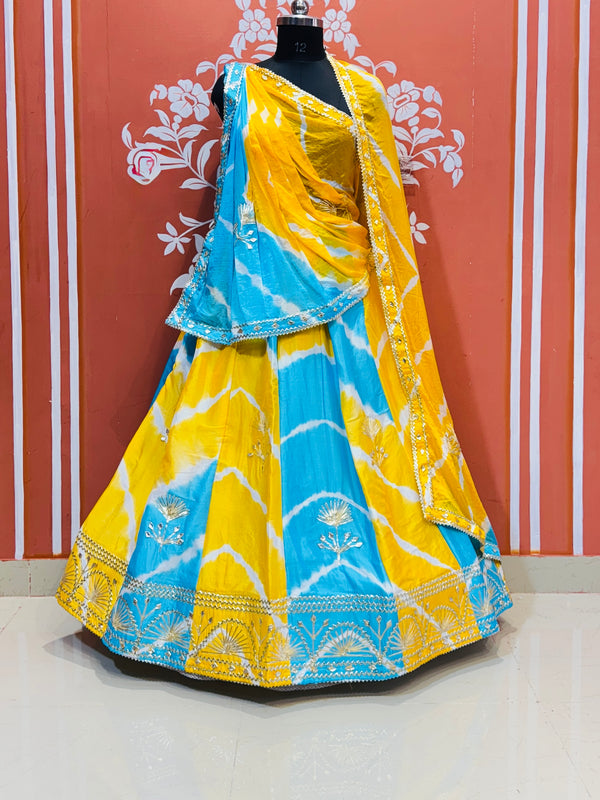 CHINON GOTA PATTI DOUBLE SHADE LEHENGA