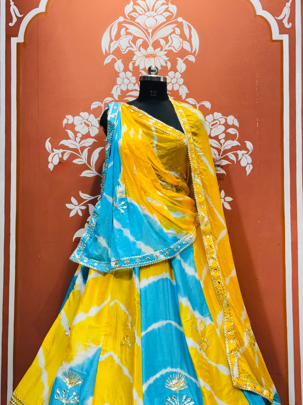 CHINON GOTA PATTI DOUBLE SHADE LEHENGA