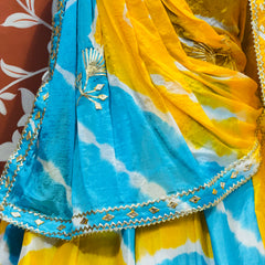 CHINON GOTA PATTI DOUBLE SHADE LEHENGA
