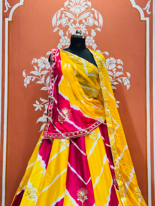 CHINON GOTA PATTI DOUBLE SHADE LEHENGA