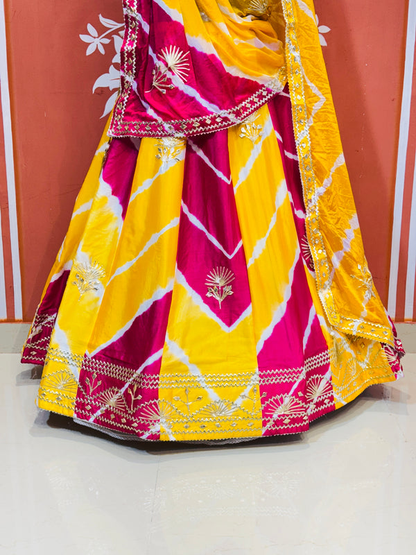 CHINON GOTA PATTI DOUBLE SHADE LEHENGA