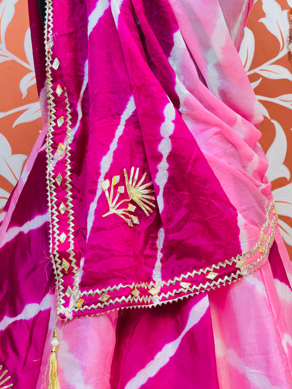 CHINON GOTA PATTI DOUBLE SHADE LEHENGA