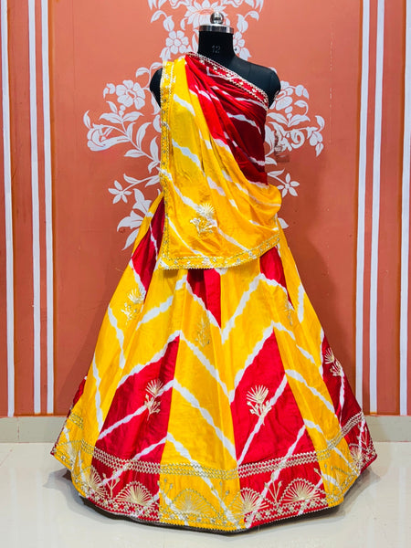 CHINON GOTA PATTI DOUBLE SHADE LEHENGA