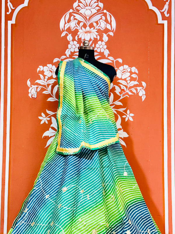 KOTA DORIYA KACHI PATTI DOUBLE BORDER LEHENGA