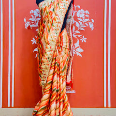 CHINON GOTA PATTI LEHERIYA SAREE